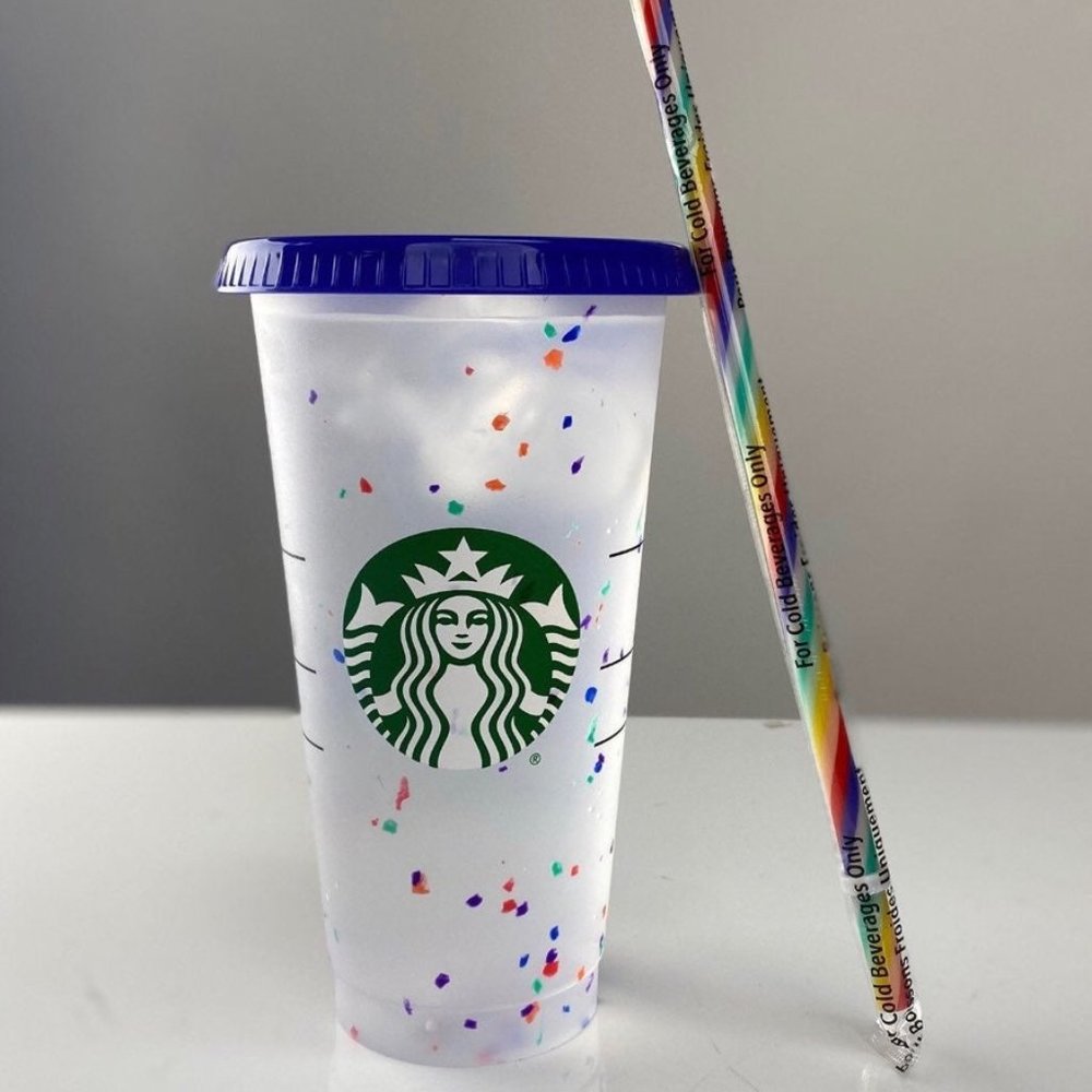 Starbucks confetti color changing cup! NWT
